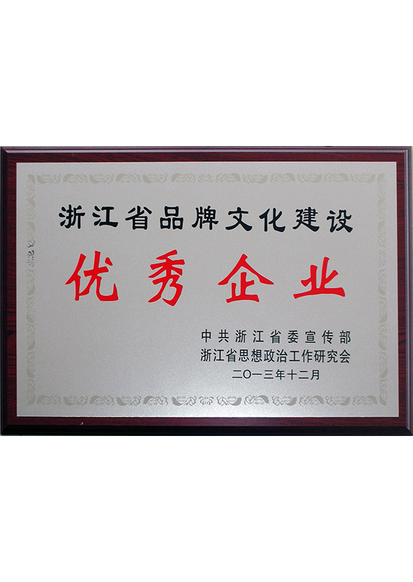 浙江省品牌文化建設(shè)優(yōu)秀企業(yè)